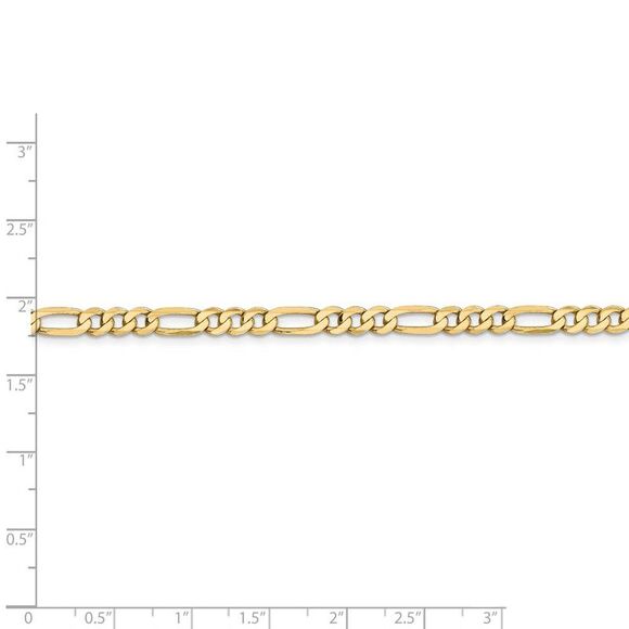 4.75mm, 14k Yellow Gold, Flat Figaro Chain Necklace, 22 Inch - Picture 5 of 8